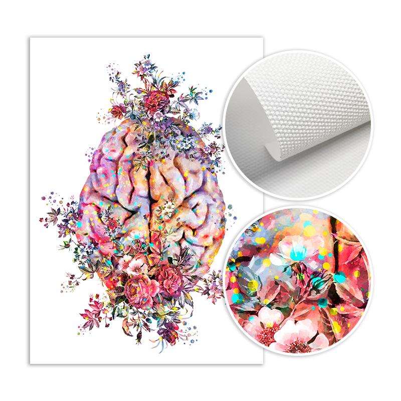 Moderne Dekoration Leinwand Malerei Anatomie Medizinische Blumen Organe Herz Lunge Poster Und Drucke Wand Bilder Für Ärzte Büro