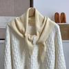 Scarf autumn and winter atmosphere new solid color fashion knitted triangle scarf neck protection scarf wool scarf shawl
