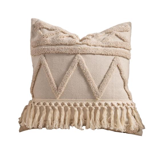 

18x18 Inch Throw Pillowcase Solid Color Tassel Decor Invisible Zipper Pillow Cover Valentine Day Pillow Cushion Home Decor F