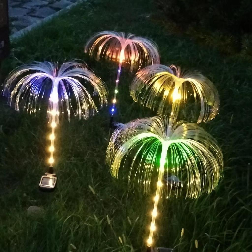 Cross-Border Solar LED Jellyfish Fiber Optic Outdoor Garden Light