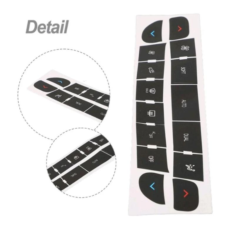 AC Button Repair Sticker Strong PVC Component Easy Installation Air Conditioner Button Cover Quick Fixing for Vehicle