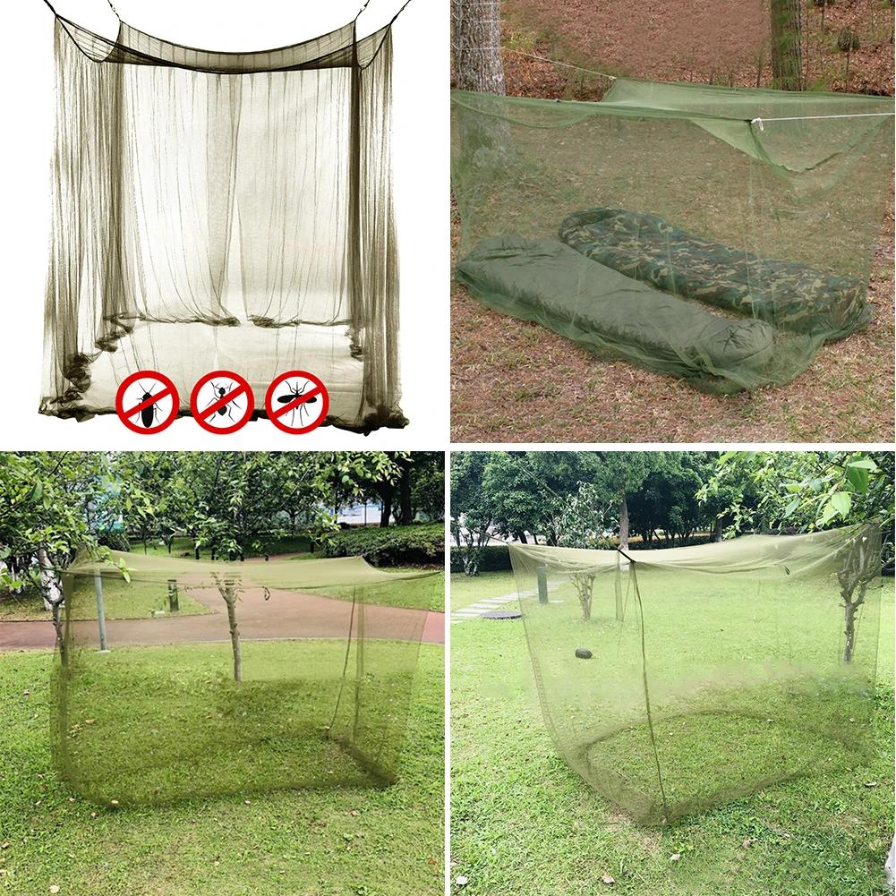 200cm Outdoor Camping Mosquito Net Lightweight Huge Hammock Bug Tarp Repellent Breathable Mesh Tent Insect Canopy Bed Curtain