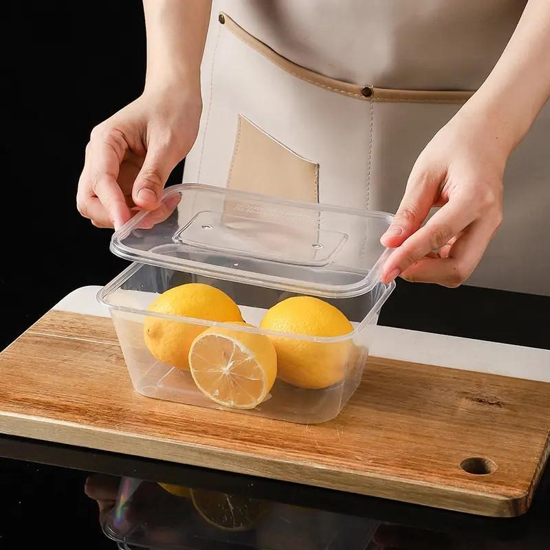 Clear Disposable Food Carry Out Boxes 10Pcs BPA Free Containers for Salad Fruit Cake Lunch Meal Delivery