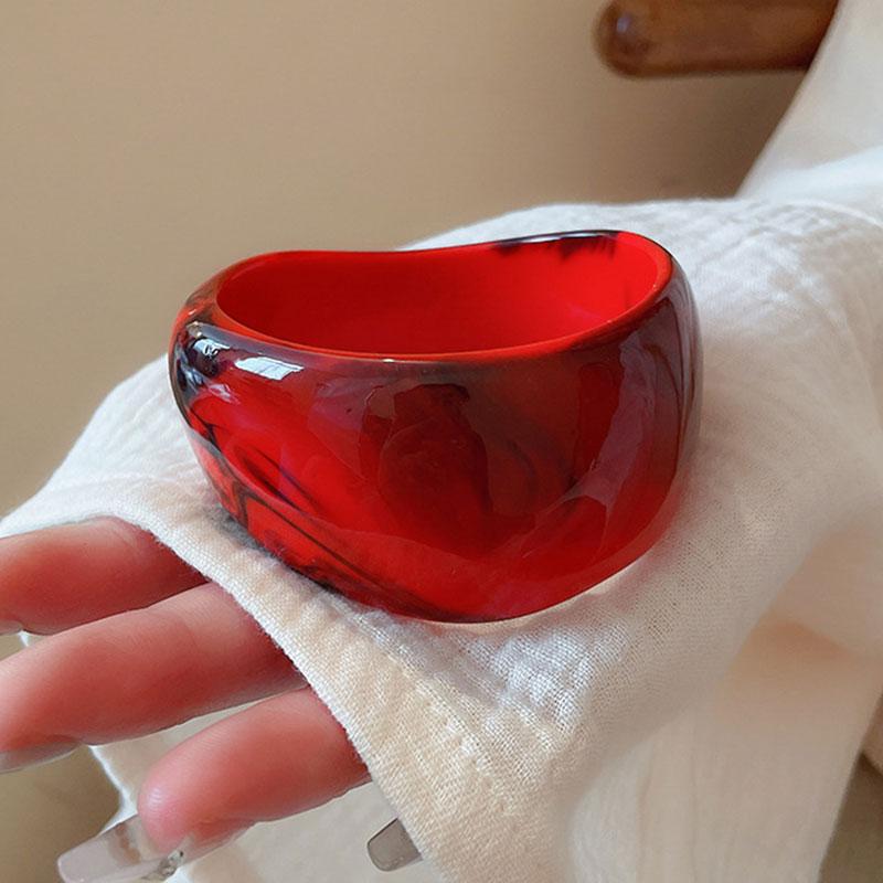 8 Colors Bohemian Irregular Thick Resin Acrylic Bangles for Women Geometric Cuff Wide Bangle Bracelets Men Jewelry Summer