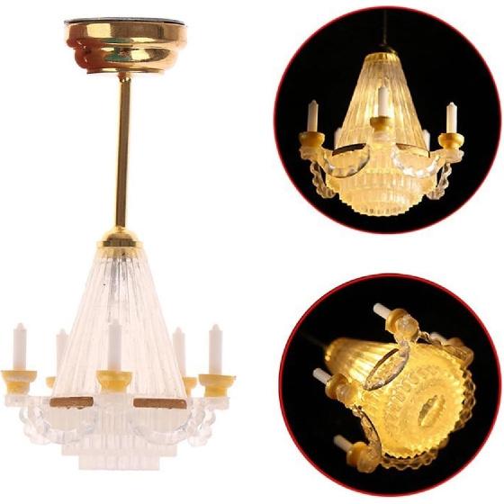 LUOZZY Dollhouse Chandelier Lights - Miniature Led Chandeliers for Dollhouse