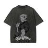 Satoru Gojo Muscle Tshirt Jujutsu Kaisen Tee Vintage Washed Oversized Retro Anime Harajuku Men Streetwear Graphic Fitness Top