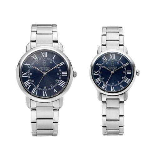 

[MONKCROSS] MONKCROSS Унисекс Металлические Парные Наручные Часы MS7841MF-BL MS7841M-BL