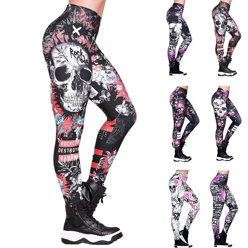 Buy Skull Printed Yoga Pants Casual 