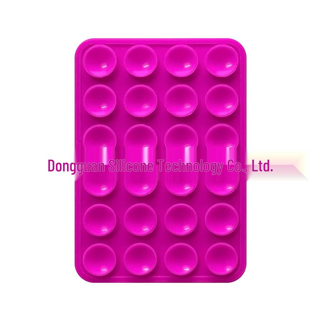 Black Silicone Anti-Slip Phone Stand: 24 Portable, Minimalist Suction Cup Stickers