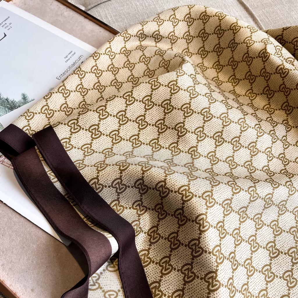 New Silk Square Scarf for Women Satin Shawls Neckerchief Casual Scarves Bandana Hair Hjiab 90*90cm Luxury Brand Versatile Fashio