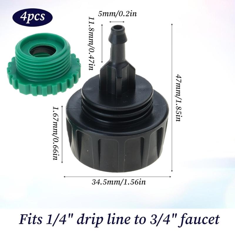 4Pcs Heavy Type Barbed Hose Adapters Plastic Irrigation Connectors For Garden Tubing Secure Leakproof Connection