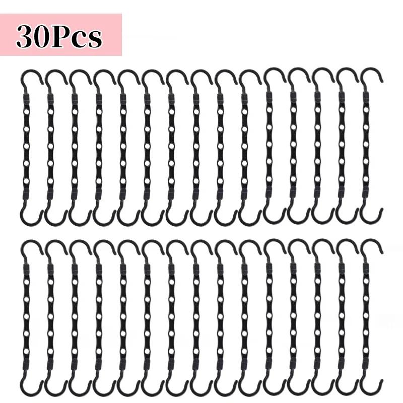 30Pcs Creative Windproof Magic Hanger Multifunctional PP Plastic Hanger Rotatable Folding Hanger Storage and Connection Hook