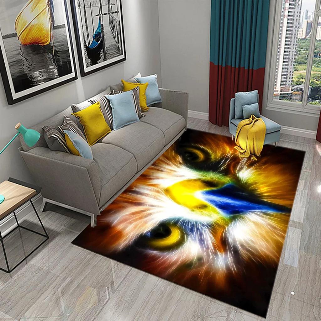 Dywan z Orłem 3D Dywan ze Wzorem Drapieżnego Zwierzęcia Dywan do Salonu na Sofę Dywan do Łazienki Antypoślizgowy Dywan do Sypialni Dywan do Kuchni Dekoracyjne Dywany Strefowe