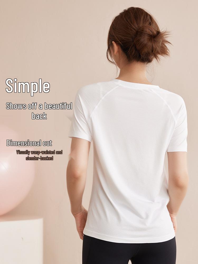 Women's Plus Size Slimming Quick-Dry Yoga T-Shirt - Short Sleeve Sports Top for Running & Gym