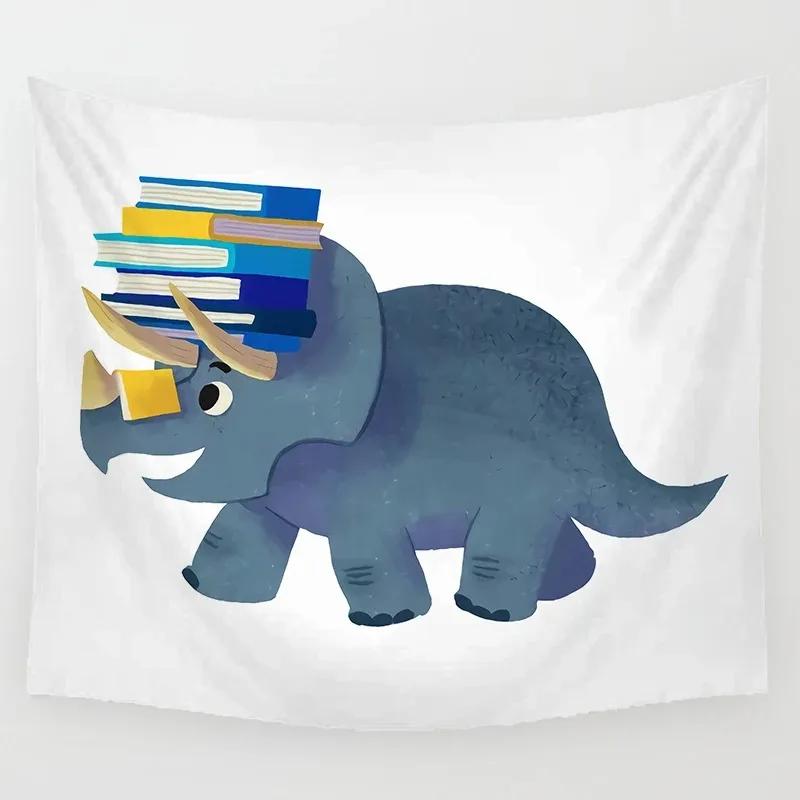 Wanddekoration Zuhause Wandteppich Liebt Lesen Kleiner Dinosaurier Kunst Hintergrund Büro Wohnzimmer Wandteppich