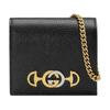 Zumi Grain Leather Handbag Chain Wallet Card Holder Women's Black 570660-1B90X-1000