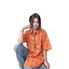 Retro Design Plaid Short-sleeved Shirts for Men and Women, Loose Couple Plaid Shirts, Versatile Casual Jackets