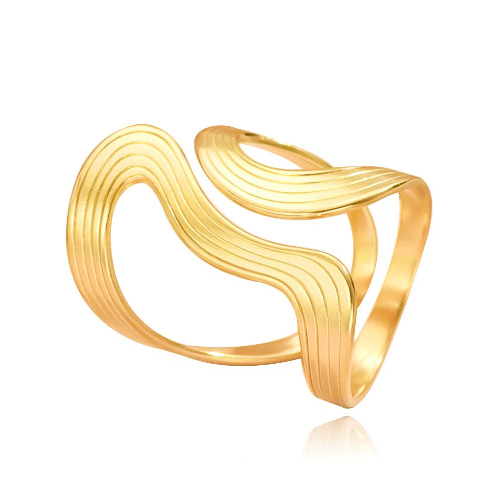 Geometric INS Style Exaggerated Irregular Open Stainless Steel Titanium Ring
