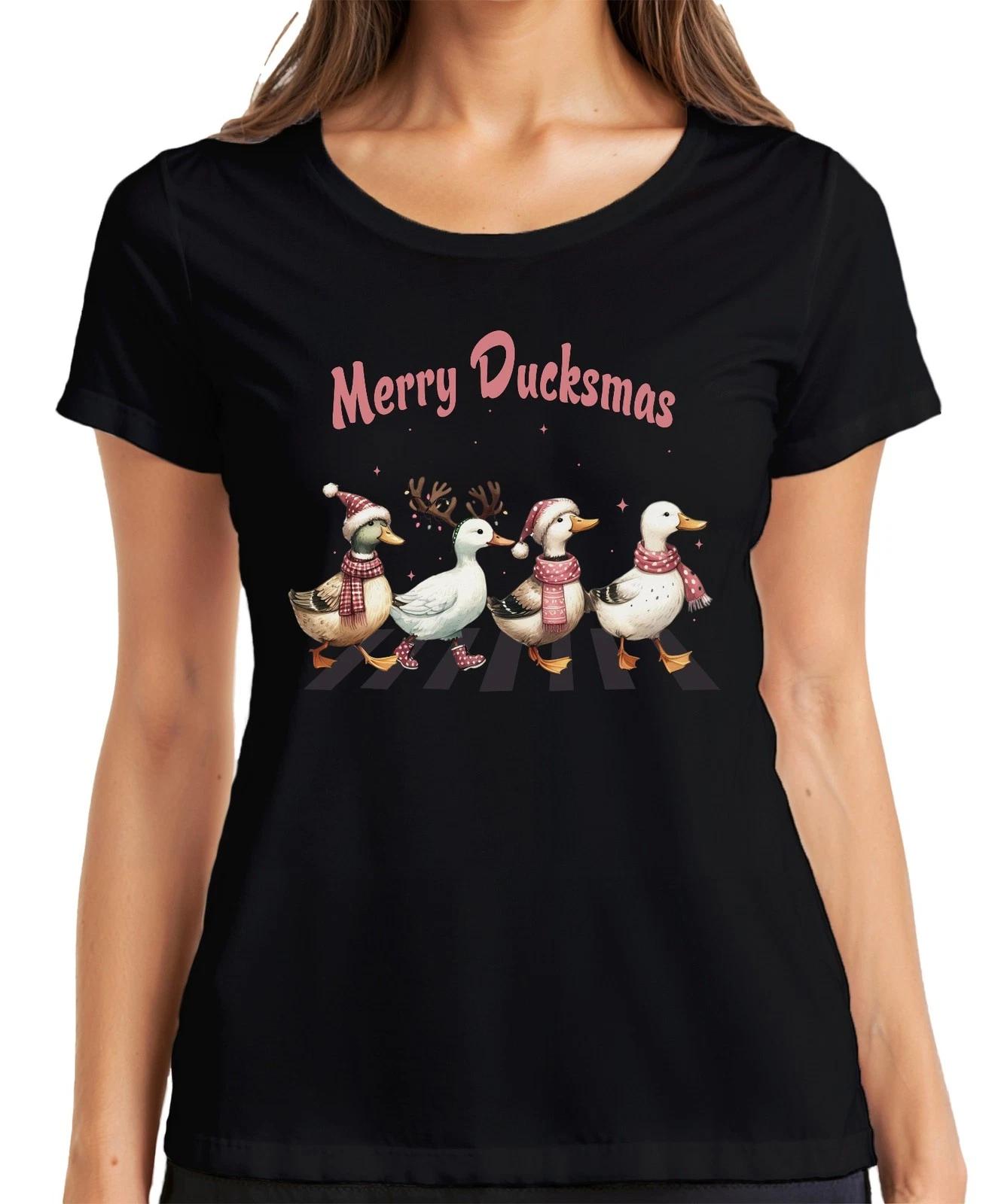 Merry Ducksmas Entenliebhaber Enten - Weihnachten Xmas Christmas Damen T-Shirt XXXL