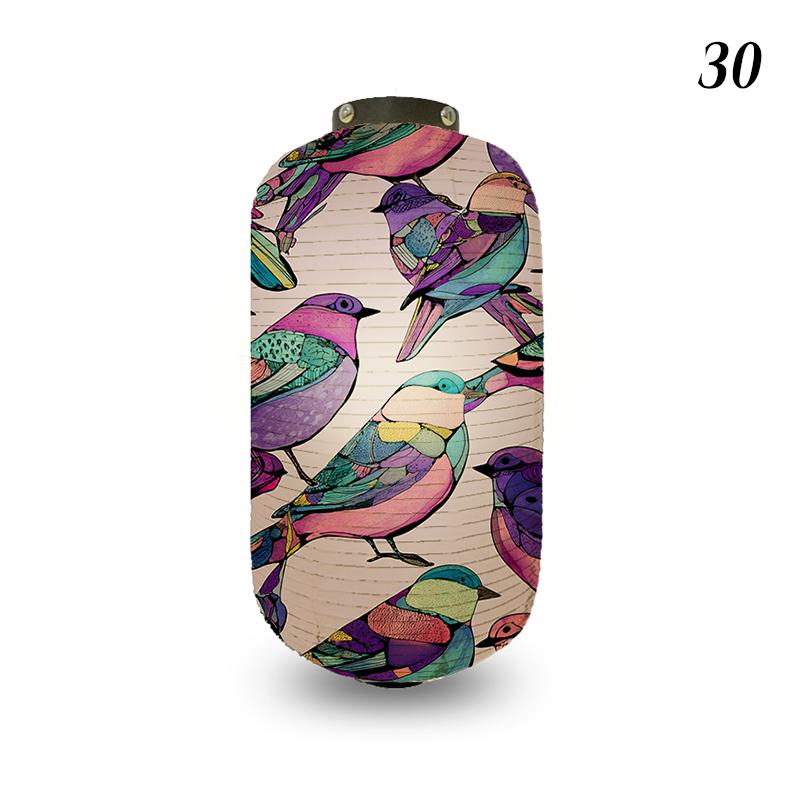 Japanese Style Cloth Lantern Retro Flower And Bird Art Pattern Lanterns Izakaya Sushi Shop Restaurant Holiday Party Decoration