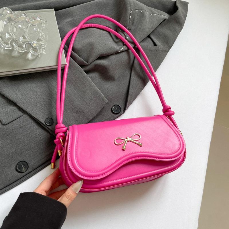 New fashionable solid color niche design high-end bow casual messenger shoulder bag