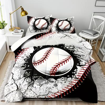 Baseball Bedding Set 3D Printing 2-3 Piece Set (No Core) Suitable for Bedroom Duvet Cover Set Gift Home Decor Textile Sports