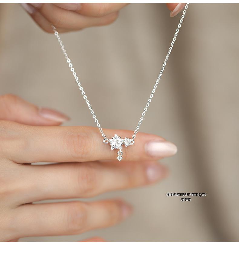 Exquisite S999 Pure Silver Starry Zircon Beaded Bracelet - Versatile Korean Style Women's Luxury Jewelry