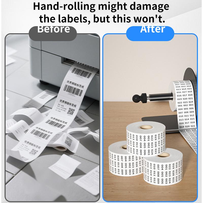 Automatic Label Rewinder 12V Self-Adhesive Barcode Paper Electric Label Rewinding Machine Label Spooler for Retail Food Labels
