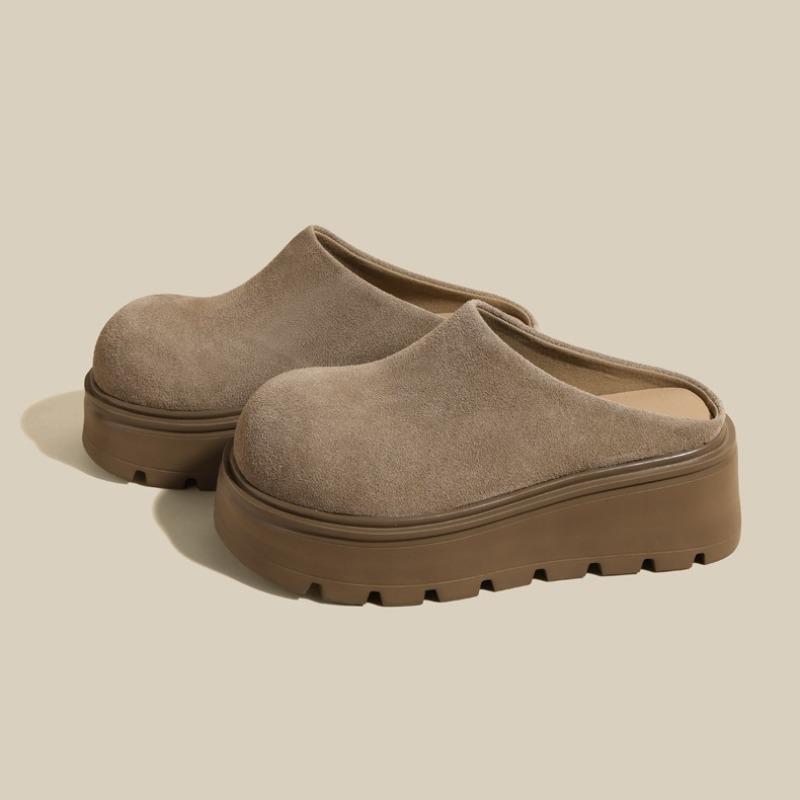Fashion High Heels Women's Platform Slippers Autumn Suede Shoes for Woman Comfortable Casual Shoes 2025 New Trends Zapatillas De Mujer