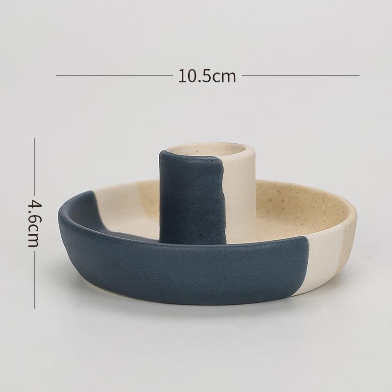 Nordic Ceramic Aroma Candle Holder Jewelry Dish - Unglazed Home Decor Ornament