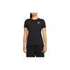 Logo Print Short Sleeve Crew Neck T-Shirt Women Tops Black DN2394-010