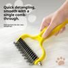 Pet Hair Remover Double Sided Stainless Steel Comb Dog Cat Grooming Brush Knot Remover Cleaning Tool