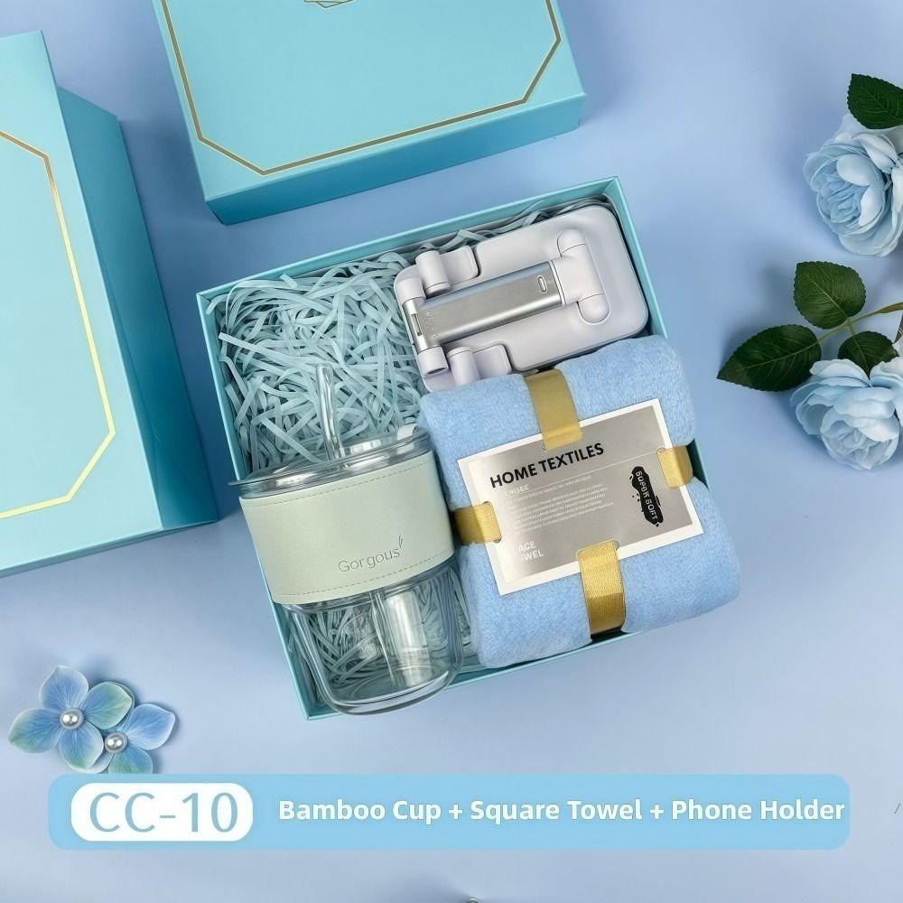 3IN1 Souvenir Gift Set Fan/Towel/Cup Stylish Design Practical Gift Sets Luxury with Paper Bag Gift Box Set Personalized Gifts