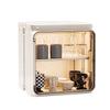 Stackable Plastic Multilayer Dustproof Cup Storage Box with Doors and Shelves Mini Storage Cabinet for Bathroom Kitchen Home Use