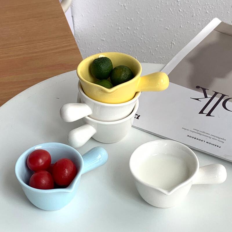 Starlight Colorful Ceramic Dipping Sauce Bowls with Handle (Set of 4)