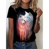Camiseta Casual de Manga Corta para Mujer Estilo Oriental Impresión 3D Camiseta Retro para Mujer Moda Urbana para Exteriores