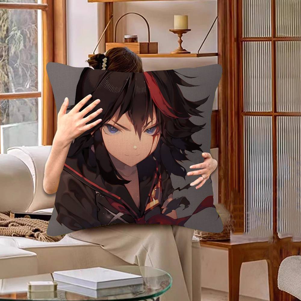 1pc Cool Anime K-KILL La KILL Vintage Cushion Cover Inches Farmhouse Decor Home Throw Pillow Covers for Couch Decorations