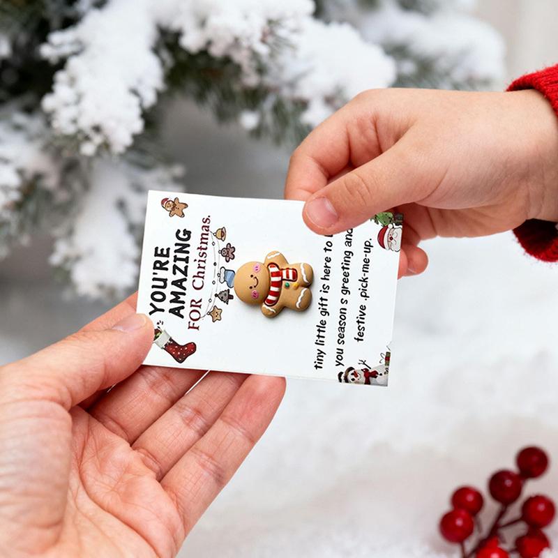 

10Pcs Holiday Pocket Hugs, Christmas Pocket Hugs, Little Pockets Christmas Hug, Mini Santa Snowman With Heartwarming Cards