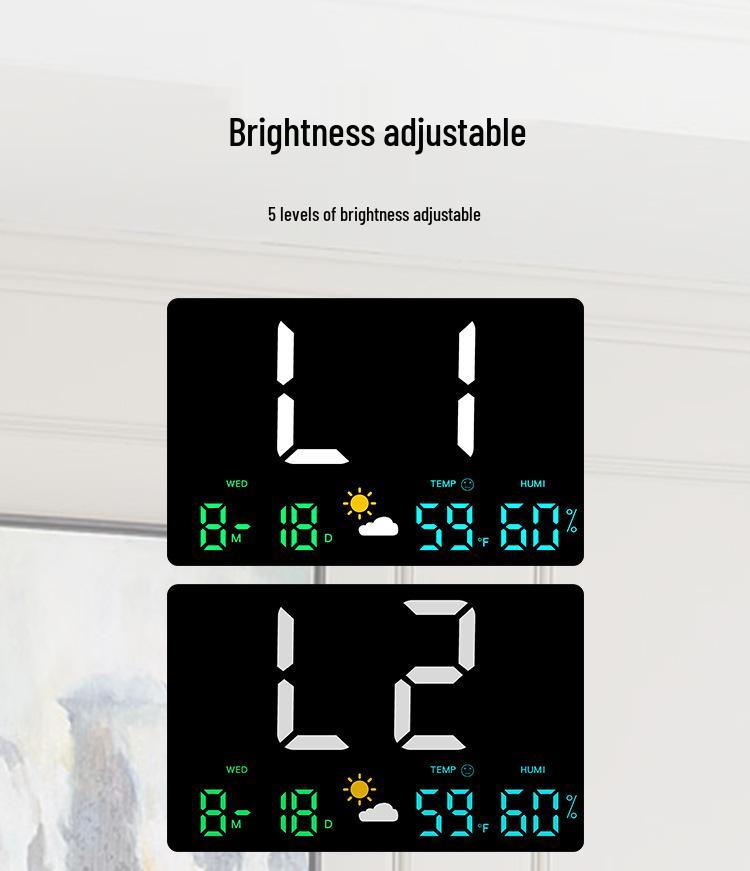 Large Screen Multi-Functional Weather Clock with Barometric Pressure, Temperature, and Humidity Sensor