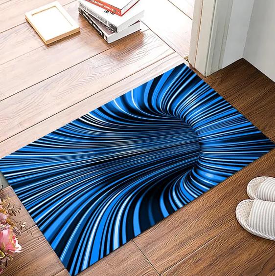 3D Hole Optical Illusion Floor Mat – Geometric Entryway Rug Living Room Home Decoration Carpets