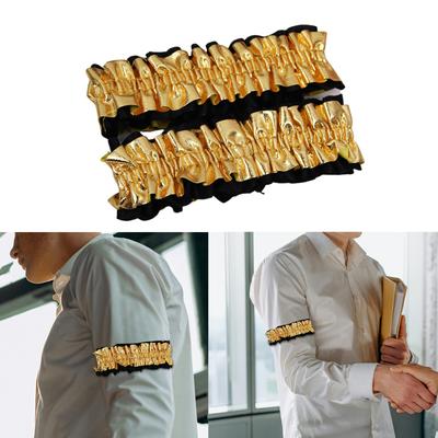 Hemd Rüschenärmel Halter für Damen Herren Verstellbarer Hemd Strumpfhalter Fixierung Armband Elastisches Armband für 20er Jahre Kostüm