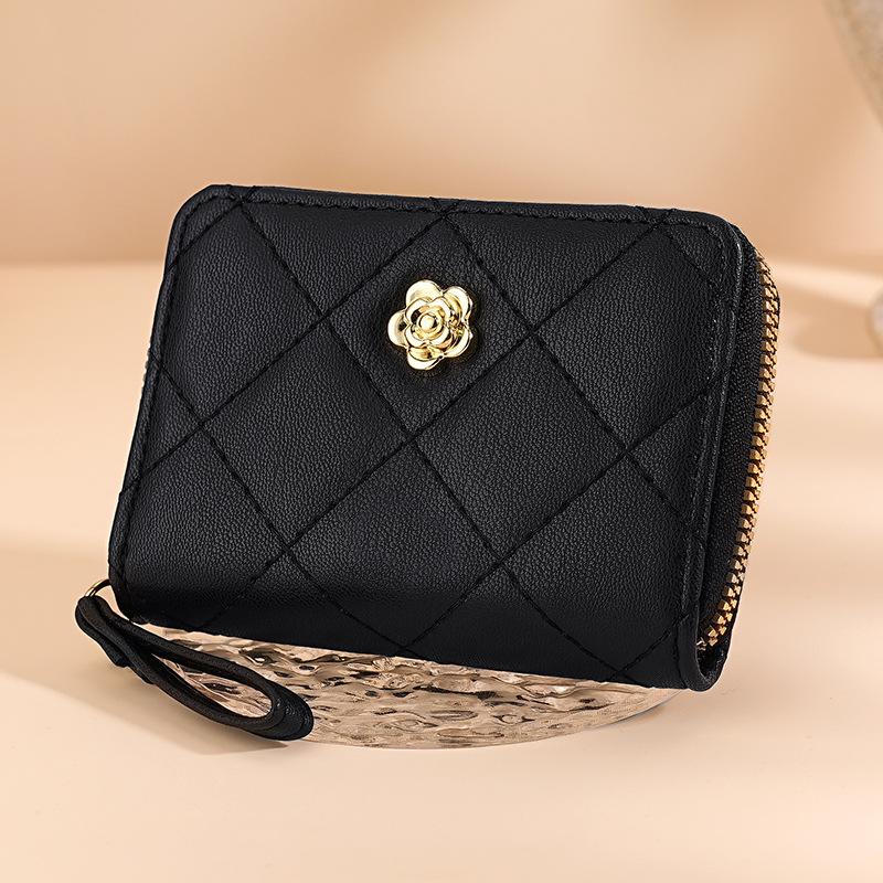 Quilted Women's Accordion Card Holder & Mini Coin Purse - Diamond Pattern, Multiple Slots, Large Capacity