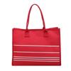 Striped canvas bag women's large-capacity new autumn and winter versatile simple shoulder bag college student tote bag