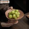 Coarse Ceramic Patterned Fruit Dishes Ancient Pastry Plate Dried Fruit Snack Plate Food Dinner Plates Plates for Food Ornaments