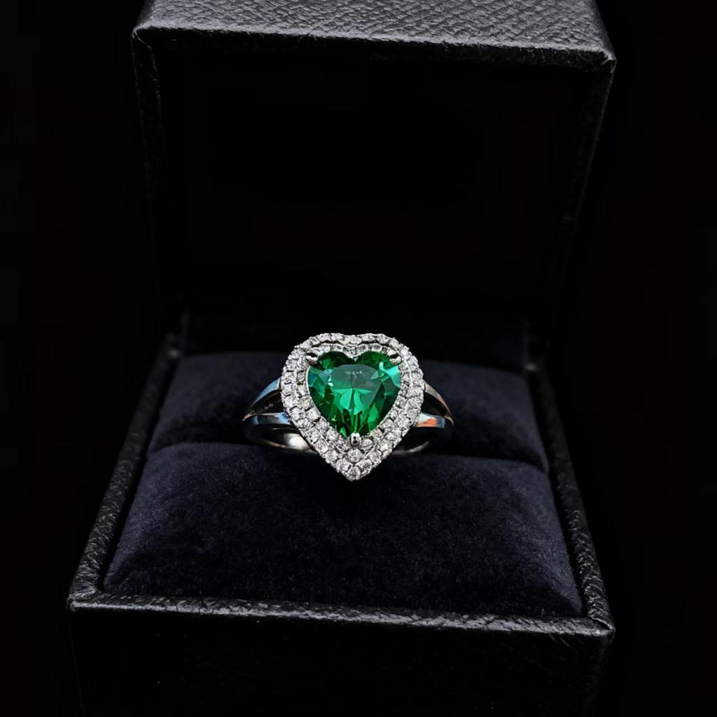 Fashion Love Necklace Imitation Classic Heart Of The Ocean Sapphire Jewelry Set Women'S Ring Stud Earrings Pendant