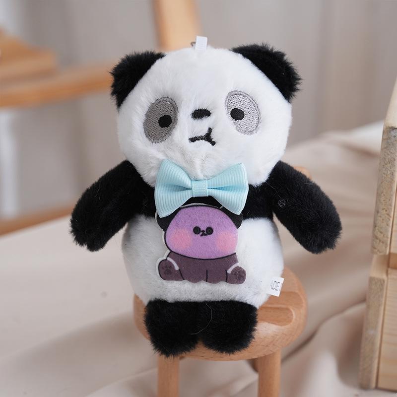 Cute Cartoon Giant Panda Plush Backpack Keychain Doll and Ornament Gift