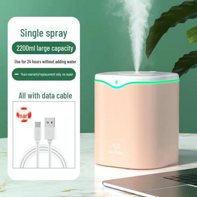 

USB-зволожувач з подвійним розпиленням: Тиха, великий об’єм туману, ароматерапія для дому та спальні LD03 Water Drop 2000ml [Single Spray] рожевий