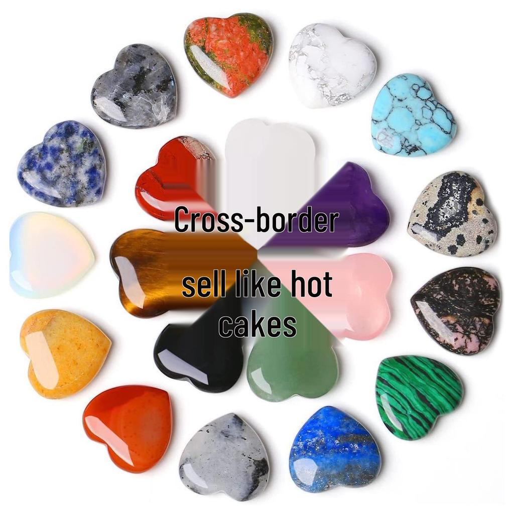 20 Pezzi Ornamento a Forma di Cuore in Pietra di Cristallo Naturale da 20 mm