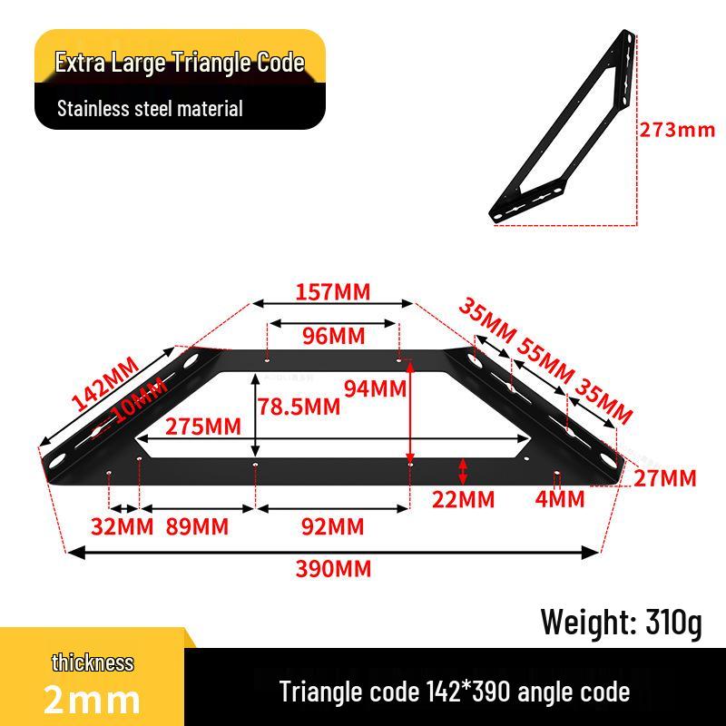 Stainless Steel L-shaped Corner Bracket Reinforcement Support for Furniture