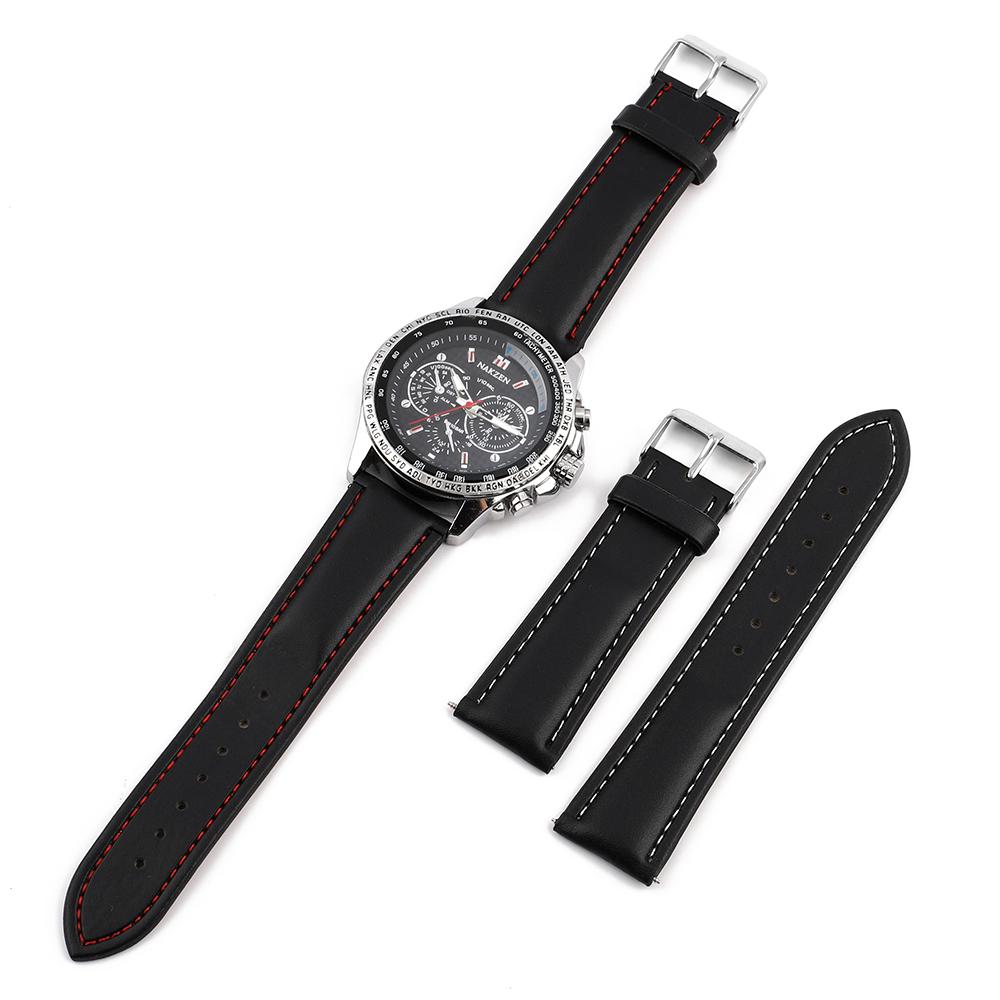 Leather Bracelet Watchband 22mm Handmade Stitching Quick Release Watch Straps Replacement Wrist Belt Accessories Black Coffee